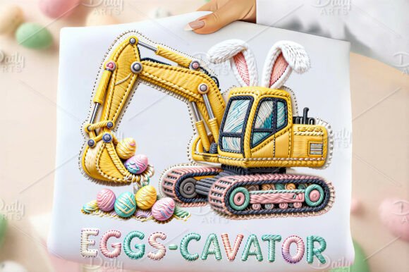Download Funny Kids Easter Excavator PNG - Kids easter Collection