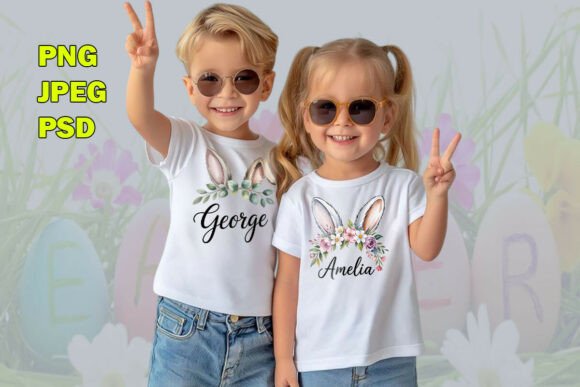 Download Bunny Ears Floral Kids Easter T-Shirt - Kids easter Collection